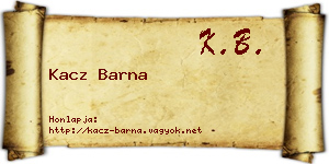 Kacz Barna névjegykártya